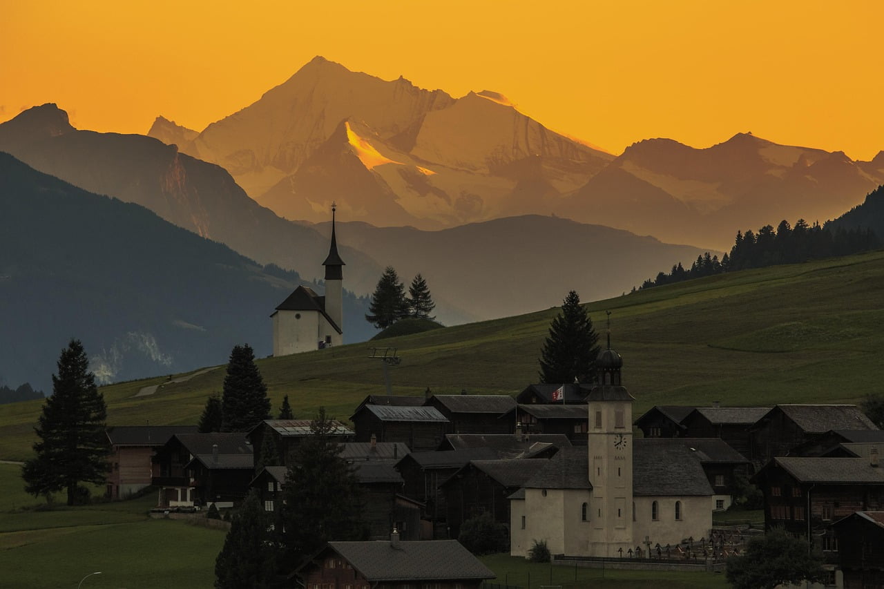 switzerland, schweiz, sonnenuntergang